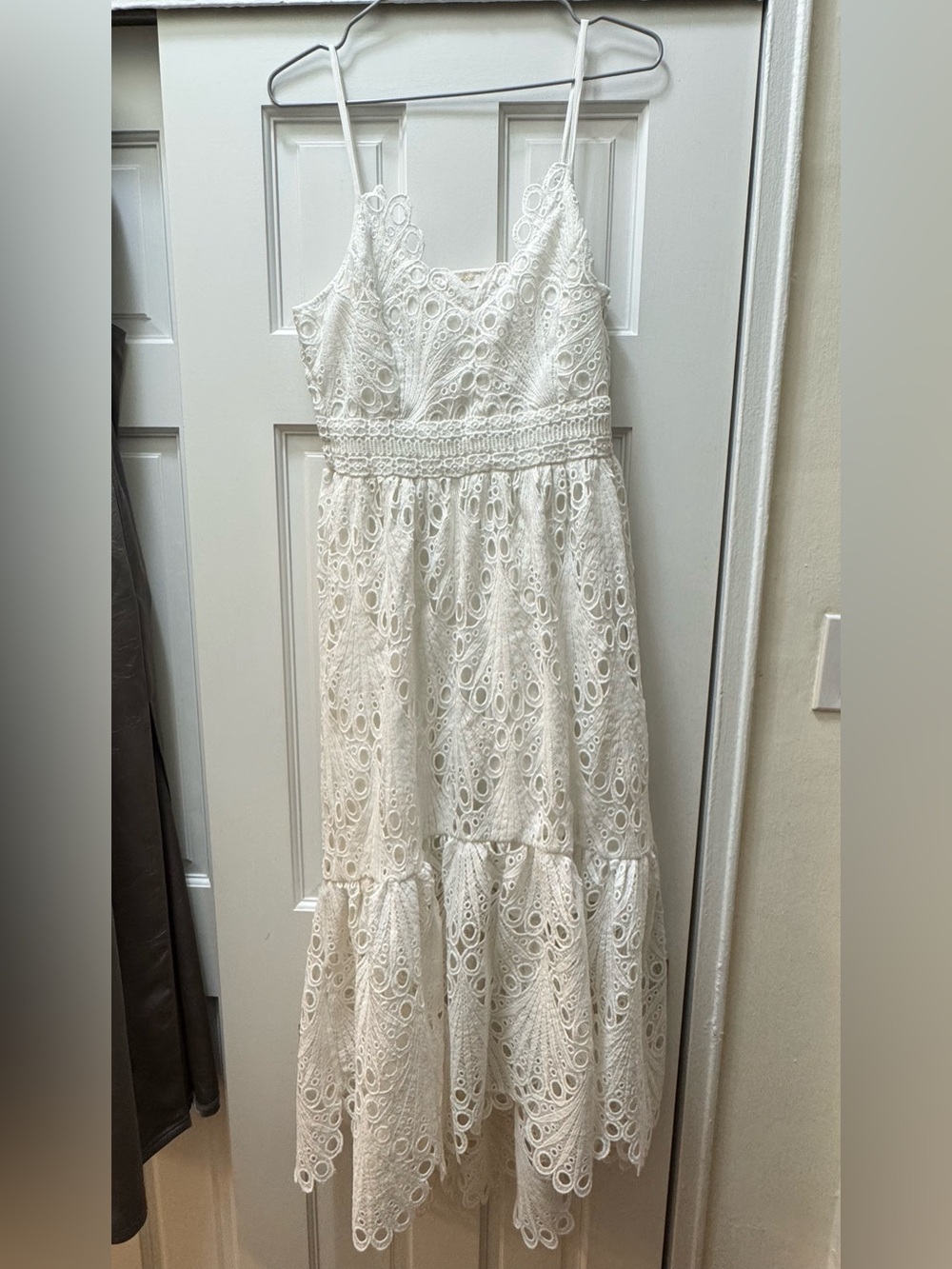 Ramy Brook White Lace Midi Dress
